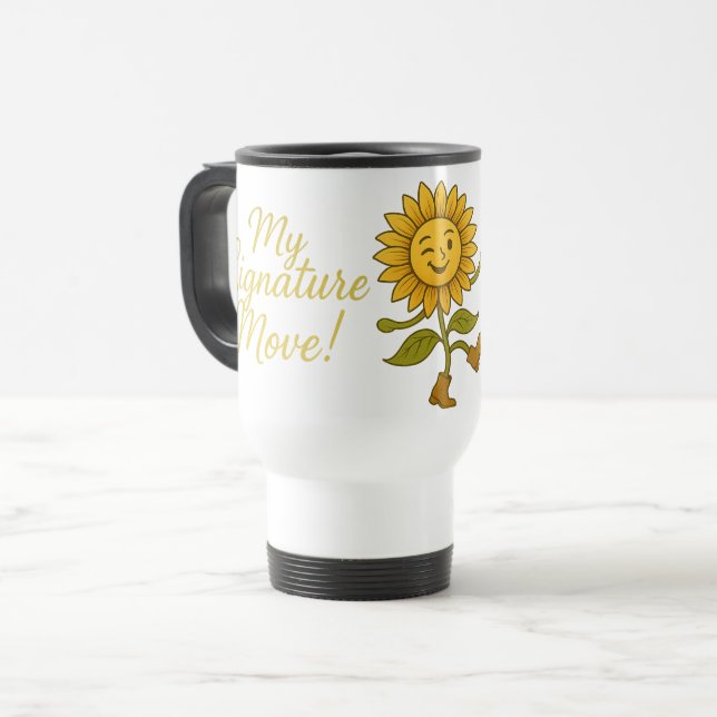 “She’s Got Sass & Sunshine” Sunflower mug Resemugg (Framsida vänster)