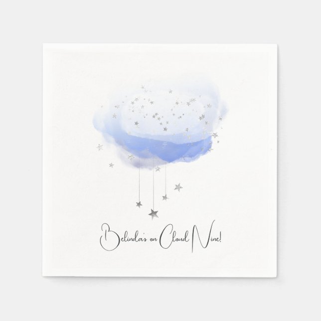 She’s on Cloud Nine Bridal Shower Pappersservett (Framsidan)