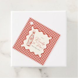 She’s ready to pop baby shower gåvor etiketter