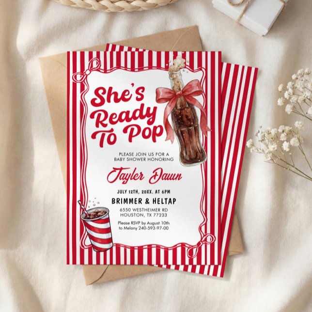 She’s Ready to Pop Cola Bottle Baby Shower  Inbjudningar (Skapare uppladdad)