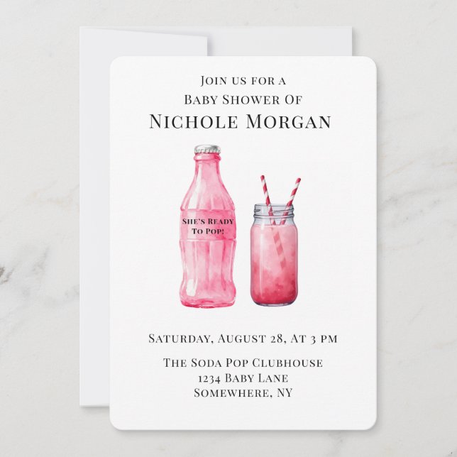 She’s Ready To Pop Girl Baby Shower Inbjudningar (Framsida)