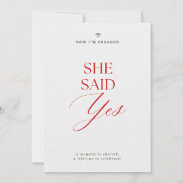 She Said Yes Engagement Party Invitation Inbjudningar