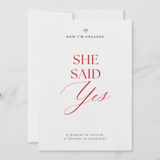 She Said Yes Engagement Party Invitation Inbjudningar (Framsida)