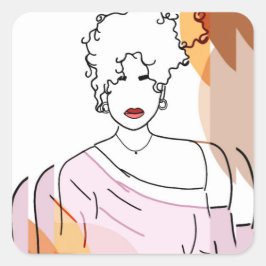 she -sobreposição fyrkantigt klistermärke