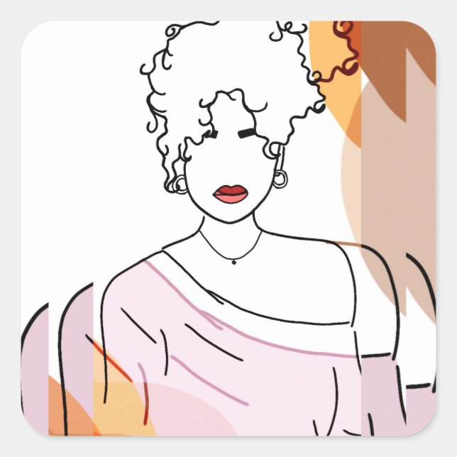 she -sobreposição fyrkantigt klistermärke (Framsida)