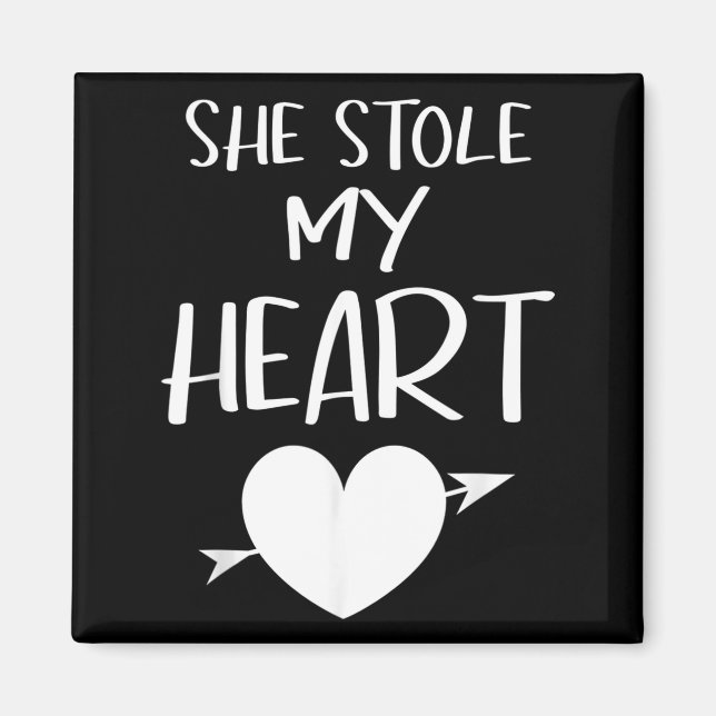 She Stole My Heart Valentines Day Matching Couples Magnet (Framsidan)