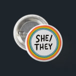 SHE/THEY Pronouns Rainbow Soft Circle Ring Knapp<br><div class="desc">Anpassa med den här coolan. Du kan anpassa den och även lägga till text. Kolla min butik för mycket mer färg och mönster! Säg till om du vill ha nåt anpassningsbar också.</div>