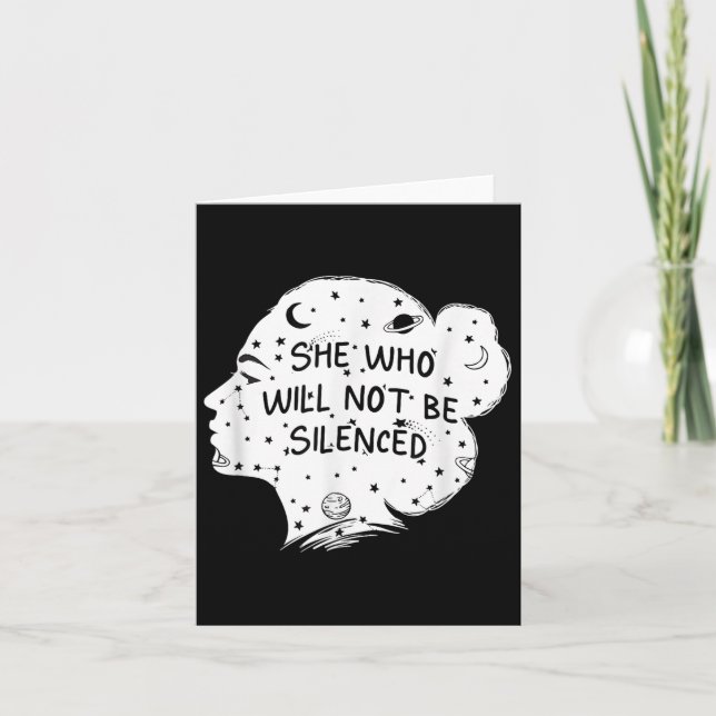 She Who Will Not Be Silenced Feminist Motivational Kort (Framsida)