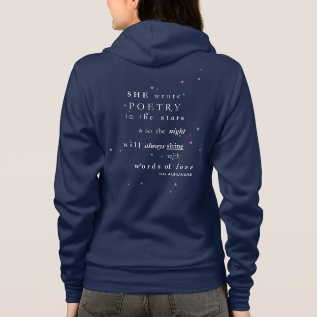 She Wrote Poetry in the Stars–by H.G. Alexandre T Shirt (Baksida)