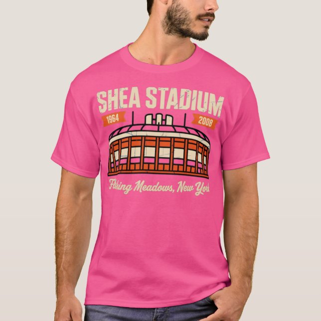 Shea Stadium Flushing Meadows, NY Retro Baseball T Shirt (Framsida)