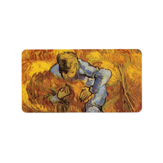 Sheaf Binder (efter Millet) av Vincent van Gogh Adressetikett (Framsidan)