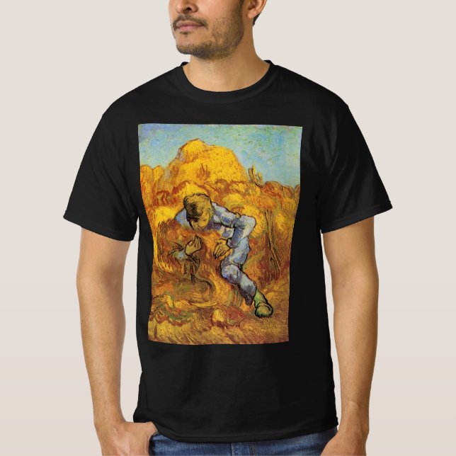 Sheaf Binder (efter Millet) av Vincent van Gogh T Shirt (Framsida)