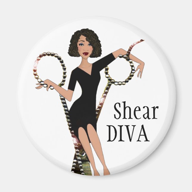 "Shear DIVA" African American Diva Magnet (Framsidan)
