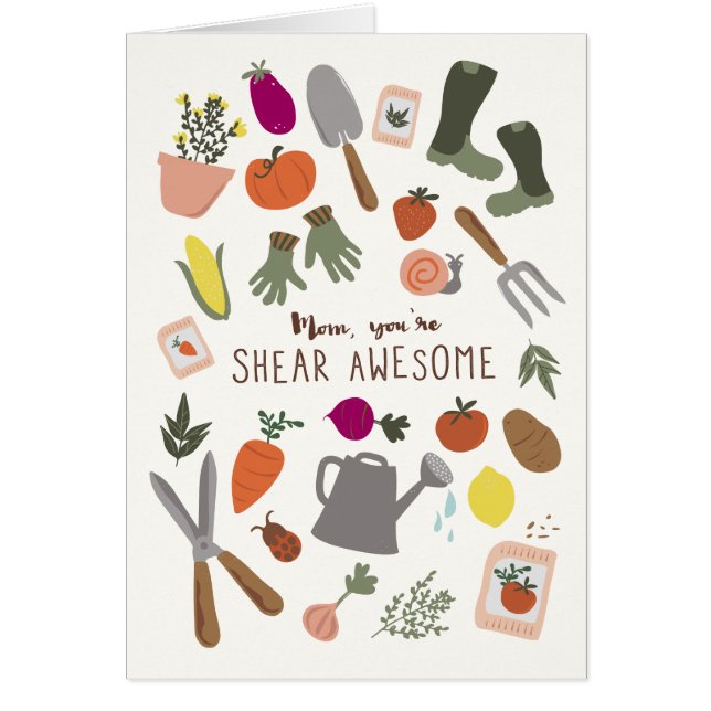 Shear Fantastisk Mamma Hälsningskort (Framsidan)