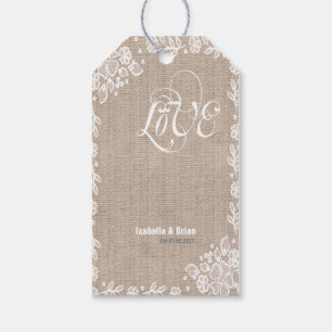 Shear Snöre Burlap Rustic Land Westernare Bröllop Presentetikett