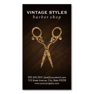 Shears Ornate / Guld Trä Magnetiska Visitkort