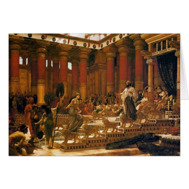 Sheba-drottningens besök i Kung Solomon Hälsningskort (Framsidan Horizontal)
