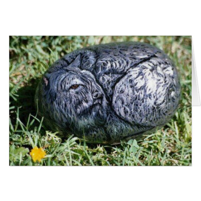 "Sheba" sten-kort för hund Hälsningskort (Framsidan Horizontal)