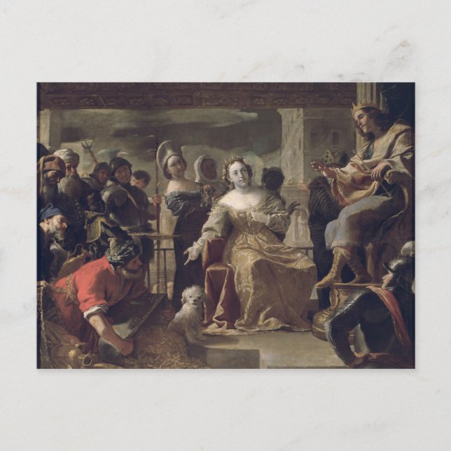 Shebas drottning före Solomon Vykort (Framsida)