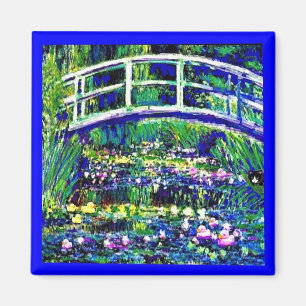 Shebas japanska Bridge, Cat, Art Parody. Magnet