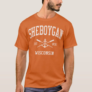 Sheboygan Wi Crossed Oars Boat Anchor Sports frien T Shirt