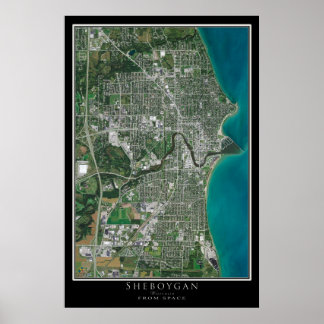 Sheboygan Wisconsin Satellite Poster Karta