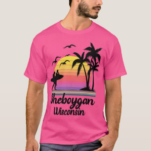 Sheboygan Wisconsin Seaside Retro Sunset T Shirt