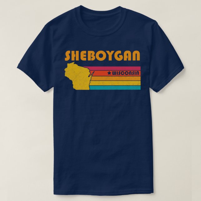 Sheboygan Wisconsin Vintage Distress Souvenir T Shirt (Design framsida)