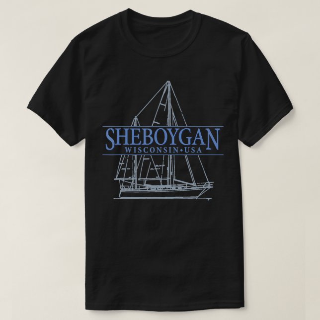 Sheboygan Wisconsin Vintage Sailing T Shirt (Design framsida)