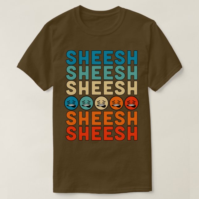 Sheeesh Sheesh Bussin Funny Gen Z Slang Retro Vint T Shirt (Design framsida)
