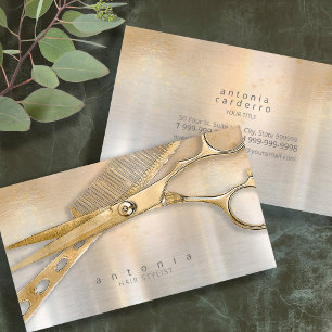 Sheen and Shears Hair Stylist Guld/Silver ID814 Visitkort