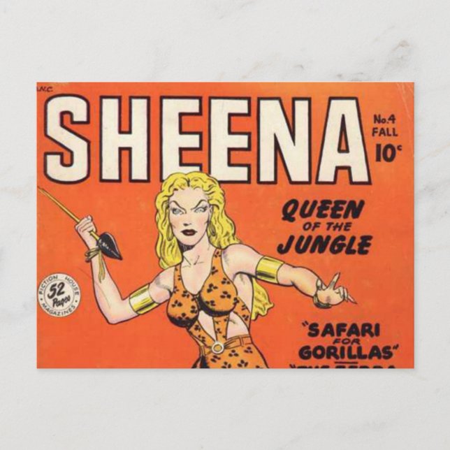 Sheena: Jungle Woman Tecknad bok Vykort (Framsida)