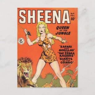 Sheena: Jungle Woman Tecknad bok Vykort