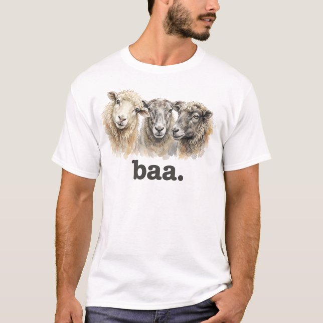 Sheep Baa Funny Sheep Lover Funny Baa T Shirt (Framsida)