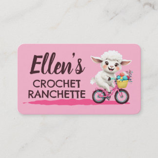 Sheep bicycle crochet knitting knitter handspun visitkort