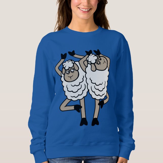 Sheep Couple Annoyed Bothered Tree Pose Yoga Bumpi T Shirt (Framsida)
