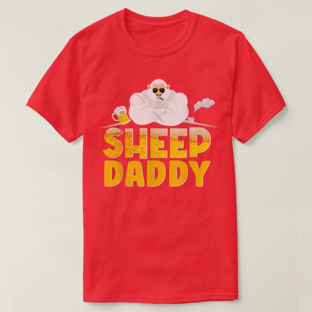 Sheep Daddy Sheep Dad Farmer Poultry Farmer  T Shirt (Design framsida)