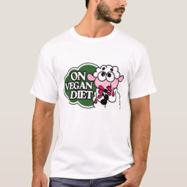 Sheep Eating Flower Saying “On Vegan Diet”  T Shirt