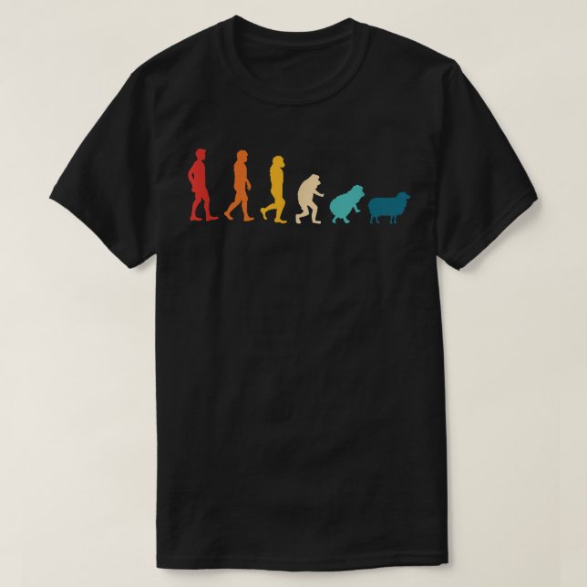 Sheep Evolution Farmer Farm Animal Retro  T Shirt (Design framsida)