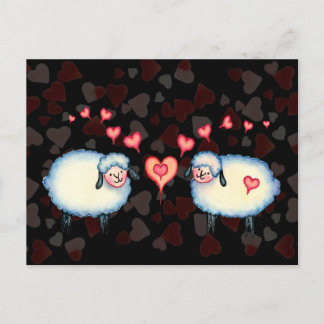 SHEEP & HEART by SHARON SHARPE Vykort