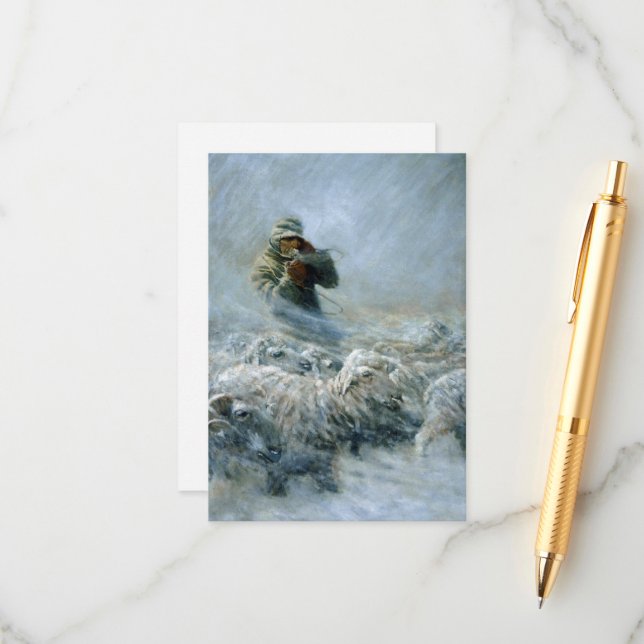 Sheep Herder, Storm by Newell Convers Wyeth Tilläggskort (Fram/Back In Situ)