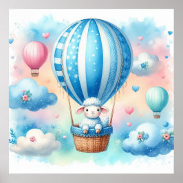 Sheep Luftballong Boy Poster