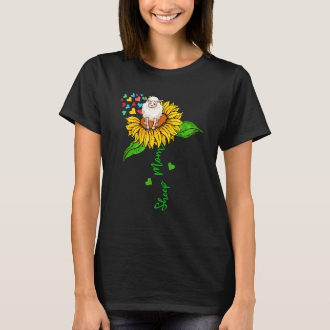 Sheep Mom Cute Farm Animals On Sunflower Farmer Mo T Shirt (Framsida)
