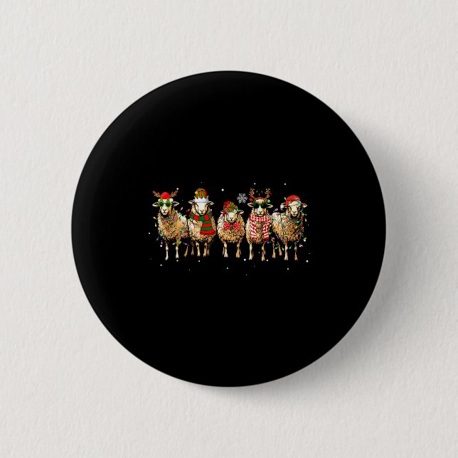 Sheep Santa Xmas Funny Sheep Lover Gift Christmas  Knapp (Framsida)