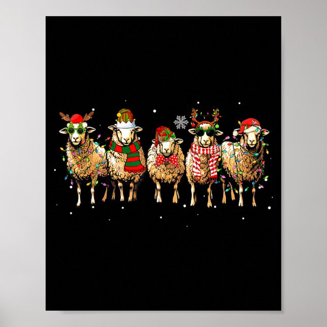 Sheep Santa Xmas Funny Sheep Lover Gift Christmas  Poster (Framsidan)