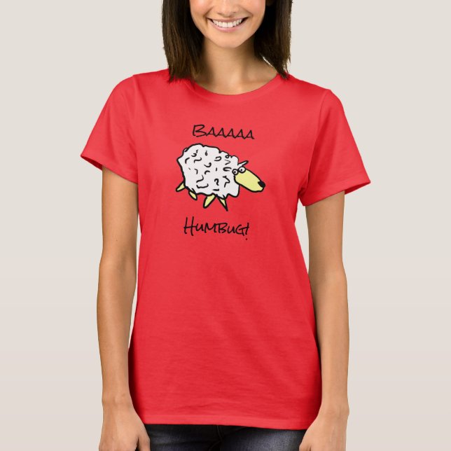 Sheep Says Baaaa Humbug - T-Shirt (Framsida)