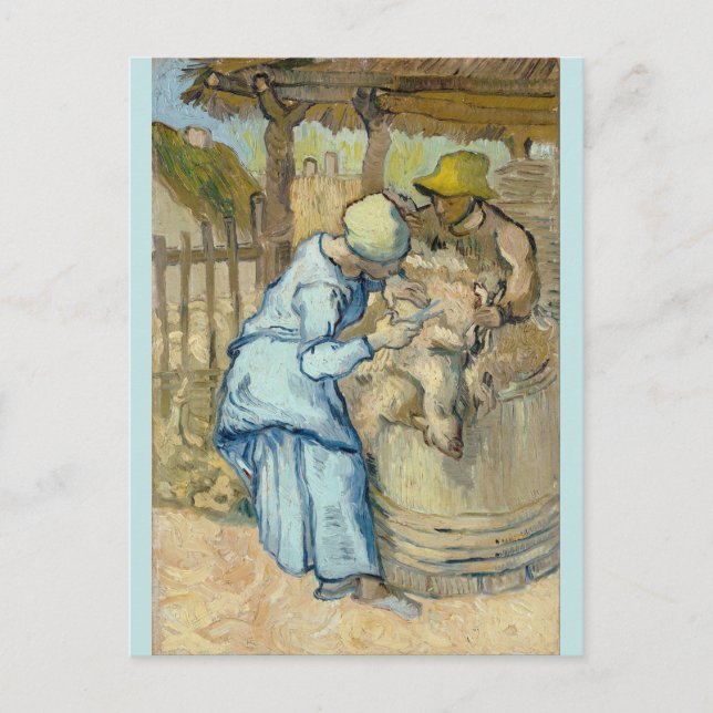 Sheep Shearer efter Millet av Vincent Van Gogh Vykort (Framsida)