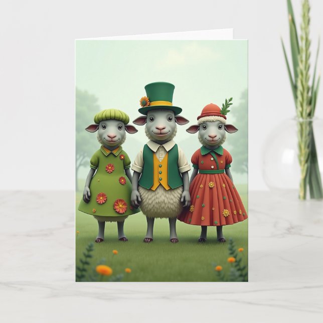 Sheep Springtime Friends Card Kort (Framsida)