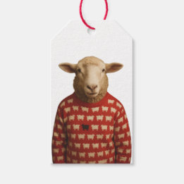 Sheep Wearing Black Sheep Sweater Presentetikett