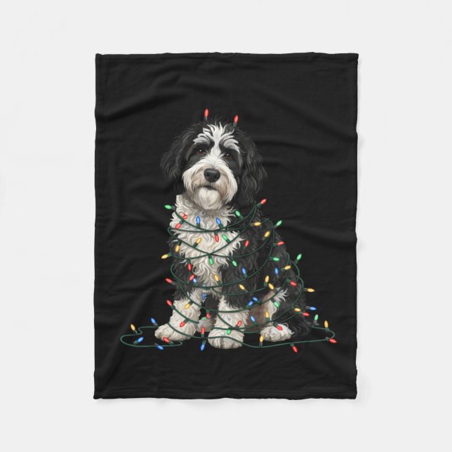 Sheepadoodle Christmas I'm Fine Everything Is Fine Fleecefilt (Framsidan)